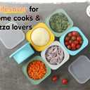 PLUS Large 1000ml Pizza Dough Proofing Boxes for DIY Artisan Pizza, Food Grade Silicone Stackable Containers with Lids, Sturdy Reinforced Steel. Freezer, Fridge, Dishwasher Safe (4Green Plus)