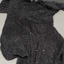 BeryLove Women Sequin Formal Cocktail Dress Aline Short Sleeve Wedding Guest Midi Evening Dress (Small, Black)