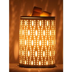 Wax Melt Warmer with Timer White Ceramic Electric Christmas Dimmable Oil Melter Cute Small Light Aromatherapy Fragrance for Decorative Melting Burner Melts Scented Candle Cube Tart Scent Warm (dot)