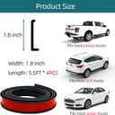 Universal Rubber Fender Flare Protector - Car Wheel Arch Trim Eyebrow Edge Strip for Trucks SUVs Pickups, Black, 1.8" x 5.5FT x 4PCS