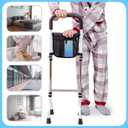 Walking Cane, Body Recovery Aid Tool (5.2lb), Enhanced Stability and Anti-Slip, Up to 300lb, Height Adjustable 28.3-36.2in, Suitable for Elderly Handicap or Pregnant Women, etc
