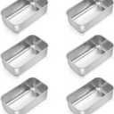 TeamFar Mini Loaf Pan, 6 PCS Stainless Steel Loaf Pans for Baking Bread, 6.3 x 3.5 Inch Bread Baking Pan for Homemade Bread, Meatloaf, Cake and Brownies, Non-Toxic, Oven & Dishwasher Safe
