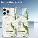 Clear Magnetic Case for iPhone 16 Pro Max, Slim Anti-Yellow Transparent Cover, Military Grade Protection, Phone Cases for iPhone 16 Pro Max, Lily of The Valley