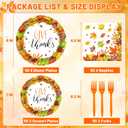 200 PCS Thanksgiving Plates and Napkins, Disposable Thanksgiving Decorations, Autumn Party Paper Dinnerware Supply, 9" and 7" Fall Maple Leaves Plates Napkins Forks for Home Friend Party Celebration