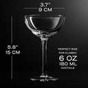 Vintage Crystal Champagne Coupe Glasses | Set of 6 | 4-5 oz Classic Cocktail Glassware - Martini, Manhattan, Cosmopolitan, Sidecar, Daiquiri | 1920s Speakeasy Retro Style Saucers | Storage Box