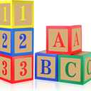 Zhanmai 6 Pcs ABC and 123 Balloon Boxes - Back to School Party Decorations ABC Alphabet Blocks Props Boxes Cartoon Story Decorations for School Graduation Birthday Baby Shower