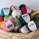 Keche Cotton Yarn, 60% Cotton 40% Acrylic Yarn, Soft Cotton Yarn for Crochet and Knitting, Amigurumi Yarn 4 Skeins/Balls [1.76 Oz (50g) / 180 Yrds (165m)] x 4 - Navy Blue