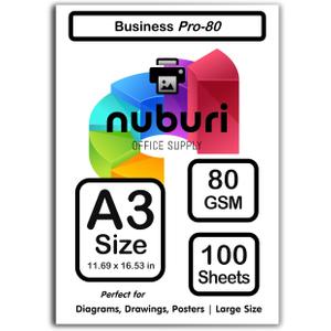 Premium A3 Size Printer Paper - Smooth Bright White Printing Surface - Professional Quality - 11.69 x 16.53 in - 297 x 420 mm (100 Sheets)