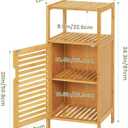 VIAGDO Bamboo Cabinet, Bathroom Storage Cabinet with Single Door and Shelf, Freestanding Bathroom Cabinet, Kitchen Cupboard, Sofa Side Table for Living Room/Hallway/Kitchen, Small