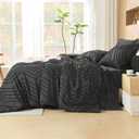 Litanika Dark Grey California King Size Comforter Set with Sheets - 7 Pieces Bed in a Bag California King Tufted Complete Bedding Sets with Comforter, Sheets, Pillowcases & Shams