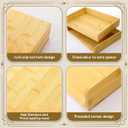 Novabright 6 Pcs Stackable Paper Organizer Tray Acacia Wood Desk Organizer Letter Tray Desktop Letter Size Office Wooden Desk Shelf Paper Holder Folder Organization Rack for File Document(Bamboo)