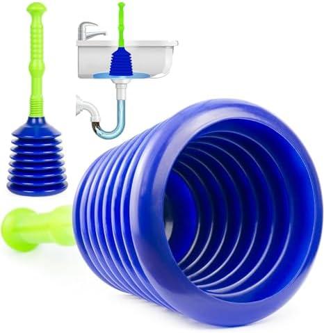 Luigi's Large Sink Plunger - Shower Drain Clog Remover - for Clogged Drain in Kitchen, Bathroom, Baths, Waste Pipes - Heavy Duty, Powerful Toilet Plungers with Large Bellows