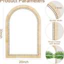 ULIKE Rattan Mirror for Bathroom, 20x30 Inch Arch Rustic Farmhouse Wall Decor with Handmade Wicker Frame, Boho Mirror for Nursery Bedroom Living Room Entryway