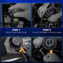 Orion Motor Tech Fuel Pressure Test Kit, Fuel Pressure Tester with 0-140 psi Fuel Pressure Gauge Hoses Adapters, Heavy-Duty Fuel Pressure Gauge Kit Gasoline Car Truck Motorcycle Diagnostic Tool
