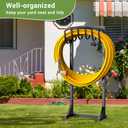 Pattiumo Garden Hose Holder Stand, Heavy Duty Freestanding Metal Hose Holder with 4 Spikes, Hose Reel Alternative Holds up to 150 ft for Yard Lawn Garden Patio