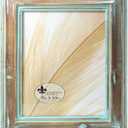 Lawrence Frames 8x10 Weathered Wood with Verdigris Wash Picture Frame, Brown