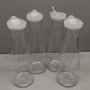Jucoan 4 Pack 50 oz Plastic Juice Carafe with Lids for Mimosa Bar, Brunch, Clear Water Carafes with Flip Top Lid, Narrow Neck for Iced Tea, Beverage, Milk, Cold Brew, Lemonade, Mimosa Bar Supplies