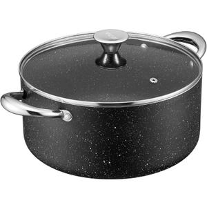 BEZIA 6 Quart Nonstick Stock Pot with Lid, Induction Cooking Pot Soup Pot, Non-toxic and Oven Safe, Perfect for Stews, Soups and All Stovetops, PFOA PFAS Free (6qt/9.5in)