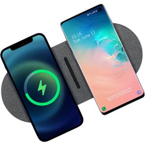 Dual 20W Wireless Charger for Multiple Devices, 40W Fast Wireless Charging Pad/Mat for Apple iPhone, AirPods, for Samsung Galaxy, Google Pixel