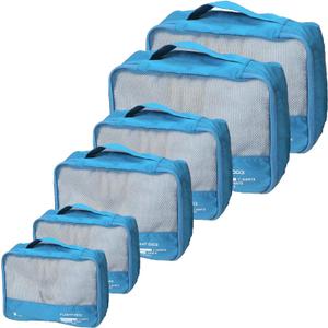 Packing Cubes Set Travel Luggage Organizers Suitcase Lightweight Accessories (Sky Blue)