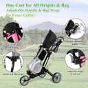 Tivor Lightweight Golf Push cart 3 Wheel,Foldable Golf Trolley for Adults and Junior with Ergonomic Adjustable Handle, Scorecard Holder, Umbrella Mount, Foot Brake, All-Terrain Wheels
