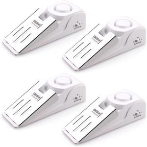 EMDMAK Door Stop Alarm with 120DB Siren Door Stop for Home & Travel (White) (Pack of 4)