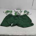 Men's Plus Size 2 Pieces Outfit Tropical Print Button Down Shirt and Drawstring Waist Shorts Sets (6X-Large, Green)