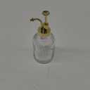 TIWPAJS Glass Coffee Syrup Dispenser 10oz, Syrup Bottles with Ribbed Design, Gold Syrup Pump, Coffee Bar Accessories, Honey Dispenser