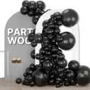 PartyWoo Black Balloons 155 pcs Different Sizes of 18 12 10 5 Inch Black Balloons Arch Kit Garland for Baby Shower Birthday Graduation Casino Gaming Anniversary Race Car Party Decorations Black-Y18
