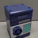 Piggy Bank Electronic Mini ATM for Kids Baby Toy, Safe Coin Banks Money Saving Box Password Code Lock for Children,Boys Girls Best Gift(Navy Blue)