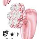 5-in-1 Electric Razors for Women, 7D Magnetic Heads Full Body Shaver, Waterproof Wet Dry Hair Remover with LED Display, Rechargeable Bikini Trimmer for Underarms, Face, Legs, Lips, Arms (Light Pink)