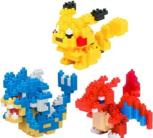 1 Pcs Nanoblock Bundle - Gyarados, Charizard and Pikachu - Adjustable Pokemon Characters (Japan Import)
