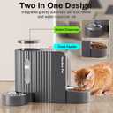 Gardner Pet Automatic Gravity Cat Food Feeder and Water Dispenser Stainless Steel Two-in-One Set Large Capacity Dispenser for Pets Dogs, Puppies, Kittens-(1.6 Gallons x 2)