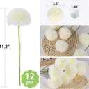 Rowfad 12 Pcs Artificial Chrysanthemums Flowers Silk Ball White Flowers Fake Mums Spring Flowers for Valentine's Day Wedding Home Decor (12, White)