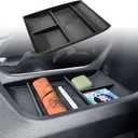 HGWEI Lower Center Console Organizer Compatible with 2024-2025 Chevy Traverse Interior Accessories Floor Armrest Storage Box TPE Material Compartment Insert Tray Black