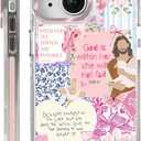 Clear Case for iPhone 14, [Magnetic Charging Compatible][Military-Grade Protection][Anti-Yellowing] Shockproof Slim Magnetic Phone Case for iPhone 14, Pink Jesus Collage