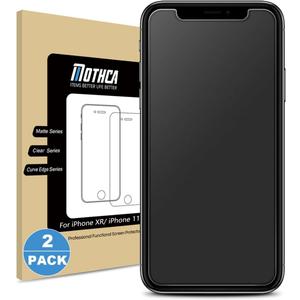Mothca 2 Pack Matte Glass Screen Protector for iPhone XR/iPhone 11 Anti-Glare & Anti-Fingerprint Tempered Glass Clear Film Case Friendly Easy Install Bubble Free - Smooth as Silk Amazing Touch