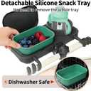 Universal Stroller Snack Tray, with Cup Holder & Removable Silicone Tray 3-in-1 Stroller Tray Attachment for Uppababy, Nuna, Mockingbird Easy Clean, Stable Grip, Toddler Snacking On The Go