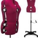 BHD BEAUTY Burgundy 13 Dials Female Fabric Adjustable Mannequin Dress Form for Sewing, Mannequin Body Torso with Tri-Pod Stand, Up to 70" Shoulder Height. (Large)