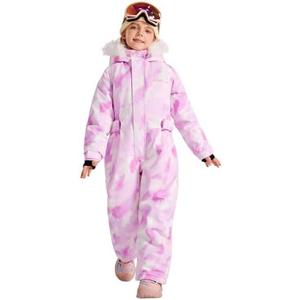 LaBeca Girls Snowsuit Waterproof Snowboarding Coveralls One Piece Ski Suit for Kids Winter Outdoor Windproof Jumpsuits, 110Y (4-5T)