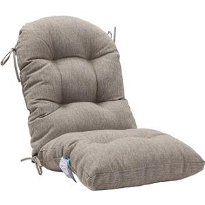 QILLOWAY Outdoor High Back Chair Cushion for Adirondack, All Weather Rocking Chair Cushions Thick Padded Replacement for Patio Furniture,Tan, Grey, 48in x 20in