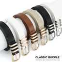 Earnda Leather Belts for Women Jeans Pants Skinny Waist Belt Gold Buckle Ladies Thin Belt 0.91" Width (Small: 26"-28" (Pant 4-6))