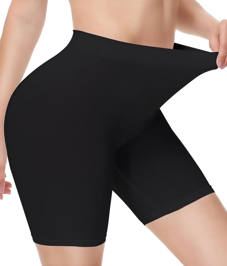 Yeblues Women 3 Pack Seamless Slip Shorts for Under Dress Smooth Boyshorts for Yoga/Bike/Workout Shapewear Shorts (Small, 1 Pc-black)