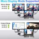 2 x Herfair Splitter for Dual Monitors Extended Display 1 in 2 Out USB to HDMI VGA External Graphics Card Support Windows MacOS System Simultaneously Output 2 Screens, Driver Install Needed