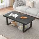 IBF Industrial Dark Gray Oak Wood Coffee Table for Living Room, 47 Inch