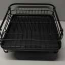 SNTD Dish Drying Rack, Expandable Dish Rack for Kitchen Counter, Metal Dish Drainer with Utensil & Cup Holder 13.8"-22.6" L x 12.1" W (Black)