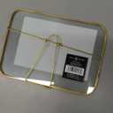 Isaac Jacobs 5x7 Vintage Style, Round-Edged Brass & Glass Metal Floating Picture Frame with Locket Closure (Horizontal), Made for Tabletop Display (7x5 Horizontal, Antique Gold)