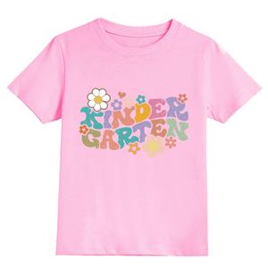 Joctoh First Day of School Shirt Girls Preschool to 1th Grade Tshirt Kids Back to School Graphic Tee Tops Pink Short Sleeve T for Toddler 3t