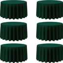 BRILLMAX 6 Pack Hunter Green Round Tablecloths 120 Inch for 60 Tables - 150 GSM Polyester Fabric, Floor Length Drop, Water, Stain & Wrinkle Resistant Cloth Cover for Wedding Reception Banquet Dining