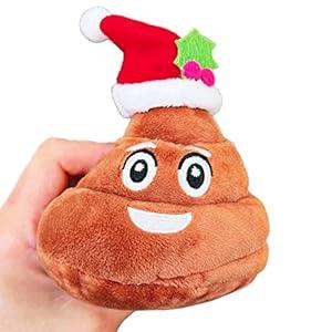 Farting Santa Poop Toy with 7 Funny Fart Sounds  Great for Stocking Stuffers, Secret Santa, or Christmas Gag Gifts  Durable Fake Poop Funny Dog Toy is 4x4.5  Soft Plush Christmas Novelty